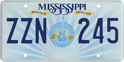 MS license plate ZZN245