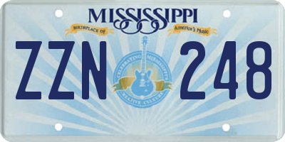 MS license plate ZZN248