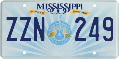 MS license plate ZZN249