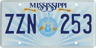 MS license plate ZZN253