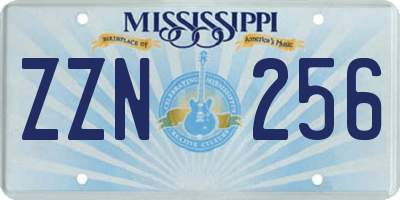 MS license plate ZZN256