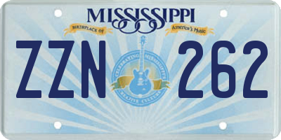 MS license plate ZZN262