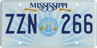 MS license plate ZZN266