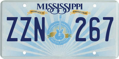 MS license plate ZZN267