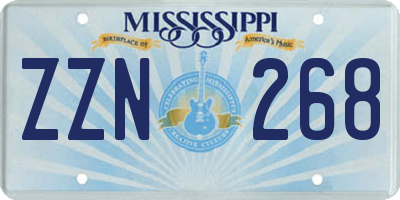 MS license plate ZZN268