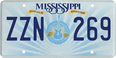 MS license plate ZZN269