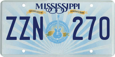 MS license plate ZZN270