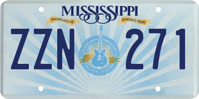 MS license plate ZZN271