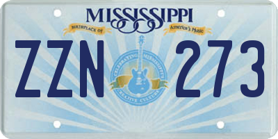 MS license plate ZZN273