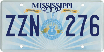 MS license plate ZZN276