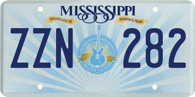 MS license plate ZZN282