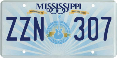 MS license plate ZZN307