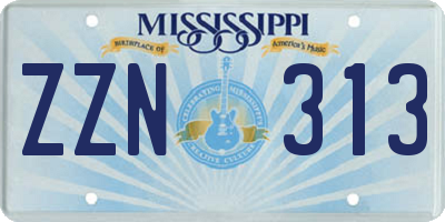 MS license plate ZZN313