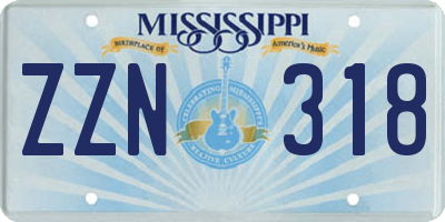 MS license plate ZZN318