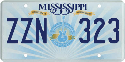 MS license plate ZZN323