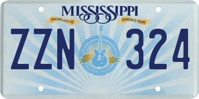 MS license plate ZZN324