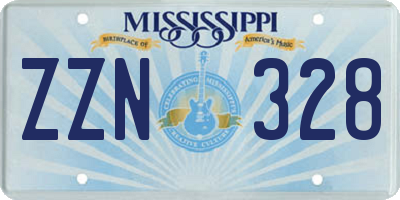 MS license plate ZZN328