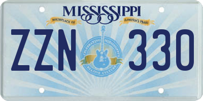 MS license plate ZZN330