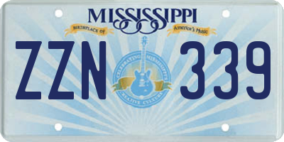 MS license plate ZZN339