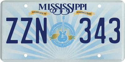 MS license plate ZZN343