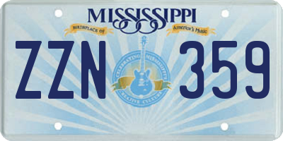 MS license plate ZZN359