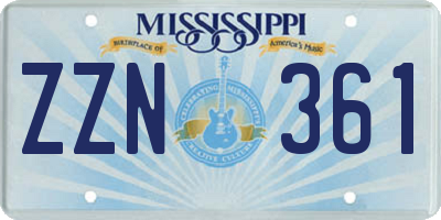 MS license plate ZZN361