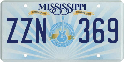 MS license plate ZZN369
