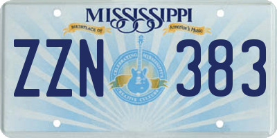 MS license plate ZZN383