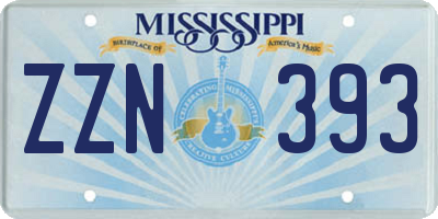 MS license plate ZZN393