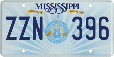 MS license plate ZZN396