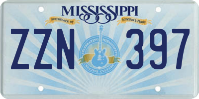 MS license plate ZZN397