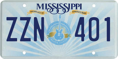 MS license plate ZZN401