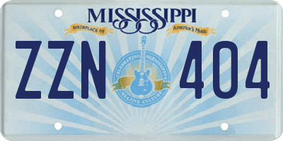 MS license plate ZZN404