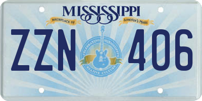 MS license plate ZZN406