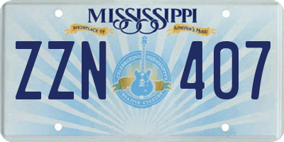 MS license plate ZZN407