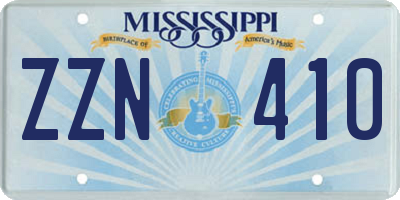 MS license plate ZZN410