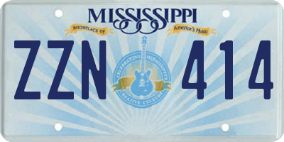 MS license plate ZZN414