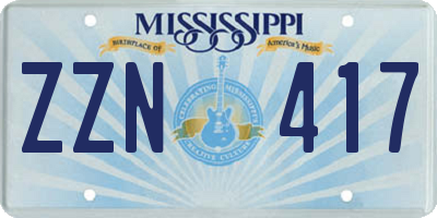 MS license plate ZZN417