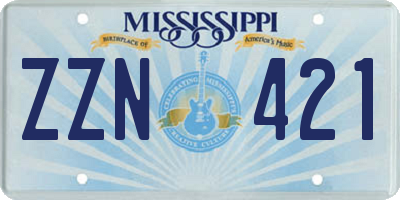 MS license plate ZZN421