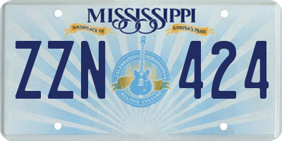 MS license plate ZZN424