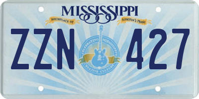 MS license plate ZZN427