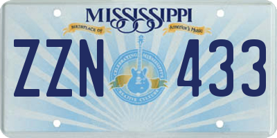 MS license plate ZZN433