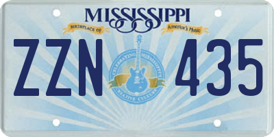 MS license plate ZZN435