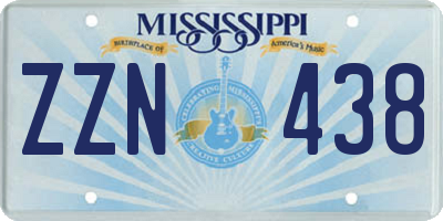 MS license plate ZZN438