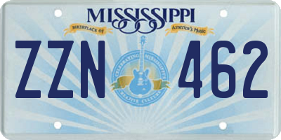 MS license plate ZZN462