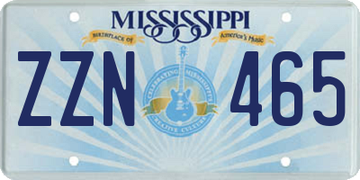 MS license plate ZZN465