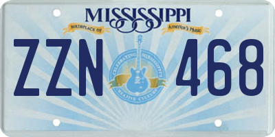 MS license plate ZZN468