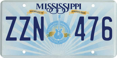 MS license plate ZZN476