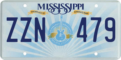 MS license plate ZZN479
