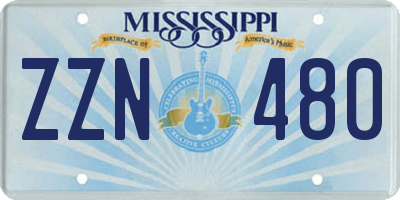 MS license plate ZZN480